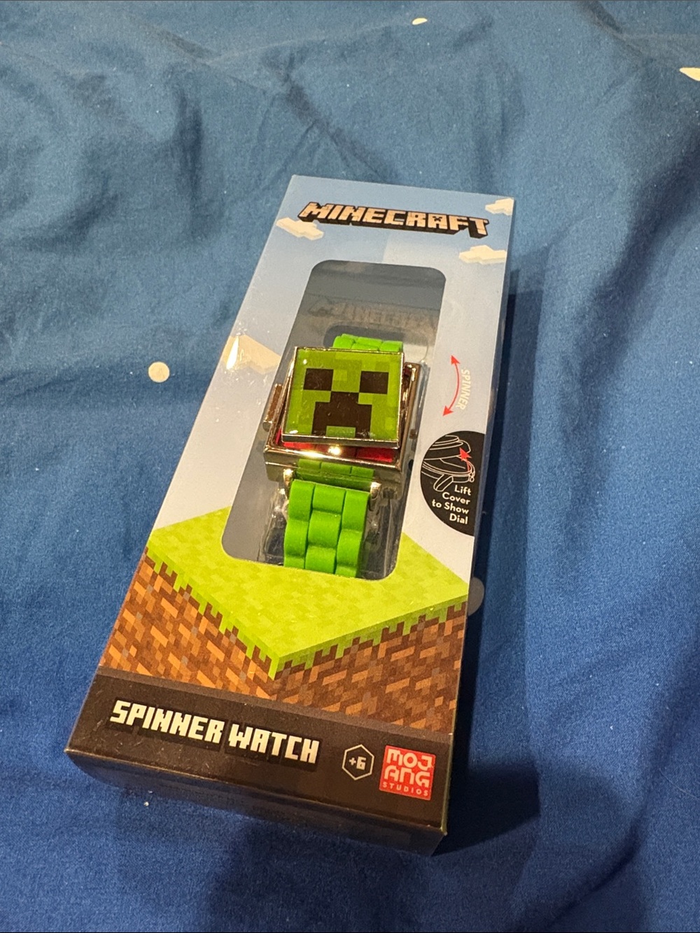 Minecraft Kids Green Creeper Spinner Watch